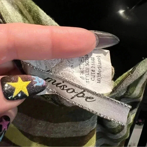 Perfect Condition Vintage Y2K One Shoulder Striped Camo Camouflage Top - Picture 11 of 11